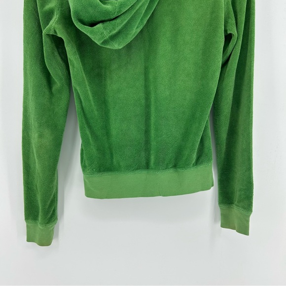 Juicy Couture Terry Cloth Full Zip Hoodie Women's M Green Y2K Jacket Vintage - Picture 9 of 11